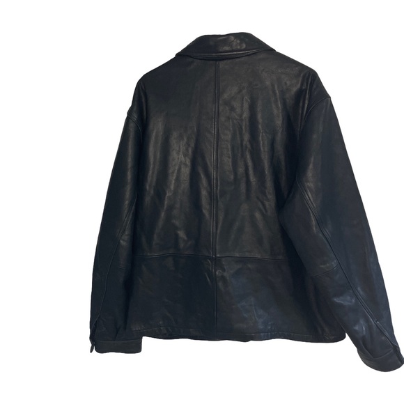 Covington Men's Leather Bomber Jacket Lined Full Zip Collared XL Black - Picture 2 of 6